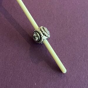 Chamilia Sterling Silver Rope charm with 3 CZ stones bead.